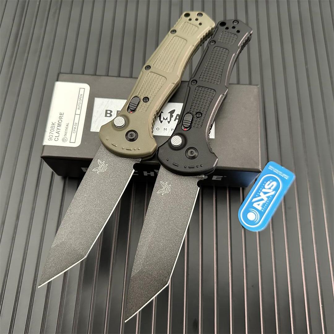 Benchmade 9070/9070BK-1 Claymore AUTO Folding Knife 3.6" CPM-D2 Cobalt Black Blade Grivory Handles Outdoor Camping Pocket Knives 9071BK-1 8551 8551BK aUtomatic Tools
Benchmade 9070/9070BK-1 Claymore AUTO Folding Knife 3.6" CPM-D2 Cobalt Black Blade Grivory Handles Outdoor Camping Pocket Knives 9071BK-1 8551 8551BK aUtomatic Tools