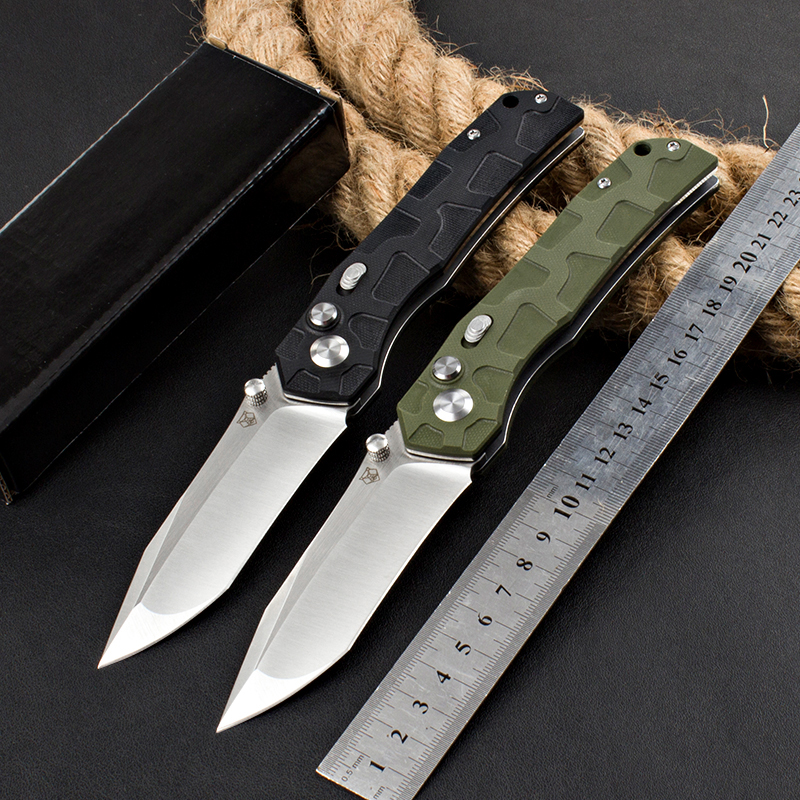 

New Bear-head EDC Pocket Automatic Folding Knife With G10 Handle D2 Blade Outdoor Survival Camping Hunting Utility Kitchen Auto Knives Tool