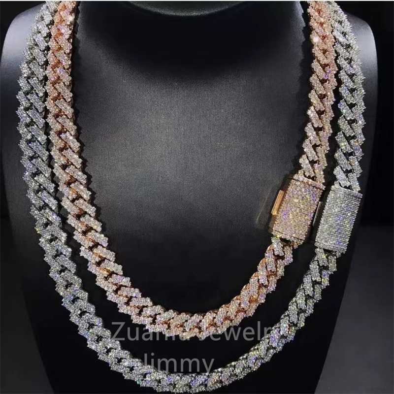 13mm Two Row Rose Gold White Gold Yellow Gold Color Mirco Pave Vvs1 Moissanite Bling Diamond Clarity Miami Cuban Link Chain
13mm Two Row Rose Gold White Gold Yellow Gold Color Mirco Pave Vvs1 Moissanite Bling Diamond Clarity Miami Cuban Link Chain