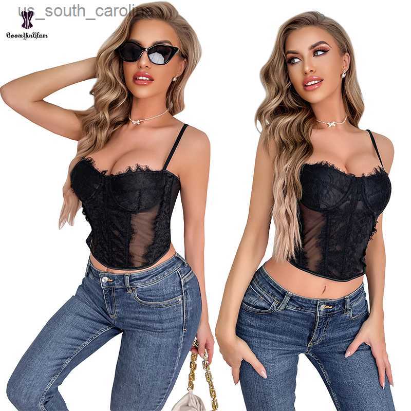 Camis Summer Fashion Removable Strap Translucent Lace Vest Tank Solid Black Bra Bustier Corset Crop Top With T String Size -XXXL L230522, Black6
Camis Summer Fashion Removable Strap Translucent Lace Vest Tank Solid Black Bra Bustier Corset Crop Top With T String Size -XXXL L230522, Black6