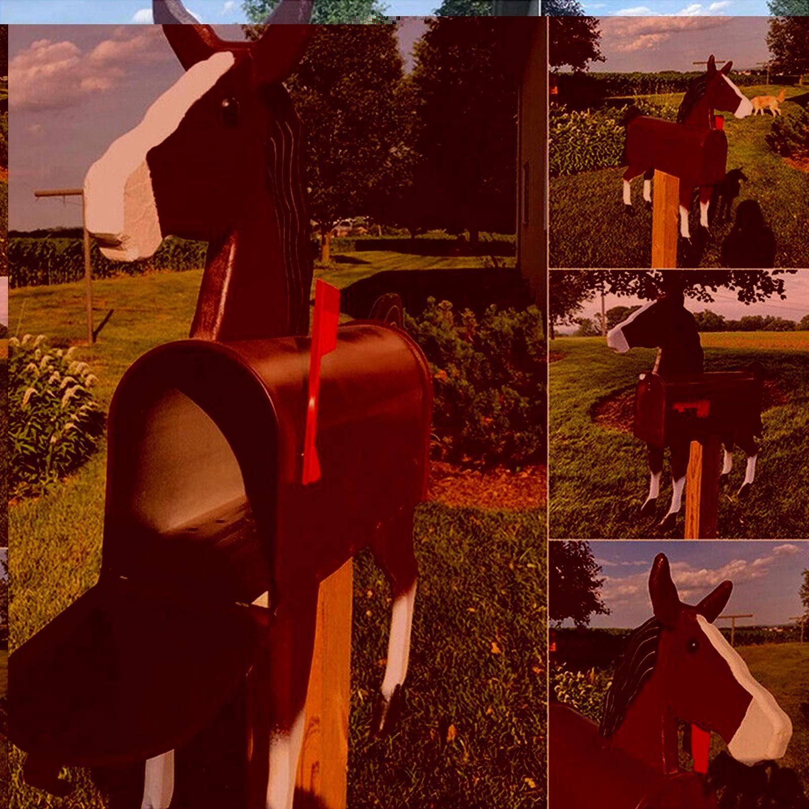Garden Decorations Unique Chicken Cow Horse Mailbox Metal Wall Mounted Post Box Weatherproof Farm Animal Mailboxes Outside Decoration Crafts 230603
