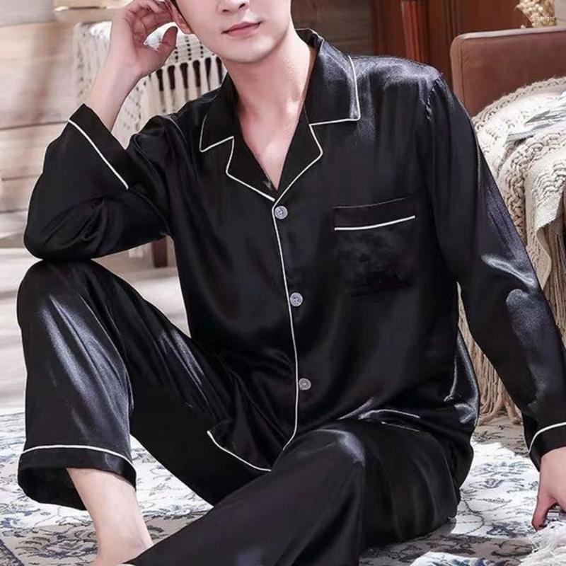 Men's Sleepwear Ice Silk Pajamas Set Pullover Summer Long-sleeved Thin For Men Casual Homewear Suit Top Pants Clothing, Black
Men's Sleepwear Ice Silk Pajamas Set Pullover Summer Long-sleeved Thin For Men Casual Homewear Suit Top Pants Clothing, Black