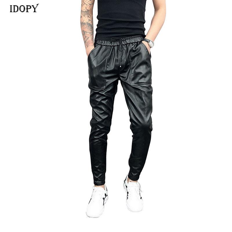 Pants Idopy New Arrival Autumn Winter Mens Korean Hip Hop Faux Leather Harem Pants Drawstring Elastic Waist Pu Leather Joggers, Black
Pants Idopy New Arrival Autumn Winter Mens Korean Hip Hop Faux Leather Harem Pants Drawstring Elastic Waist Pu Leather Joggers, Black