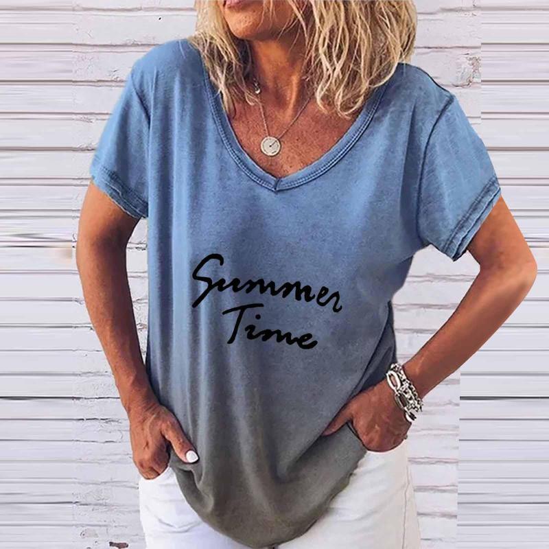 Women's T Shirts Women Pulovers Oversized Shirt V-neck Gradient Vintage Summer 2023 Woman Oversize T-shirts With Short Sleeves Retro, Blue
Women's T Shirts Women Pulovers Oversized Shirt V-neck Gradient Vintage Summer 2023 Woman Oversize T-shirts With Short Sleeves Retro, Blue
