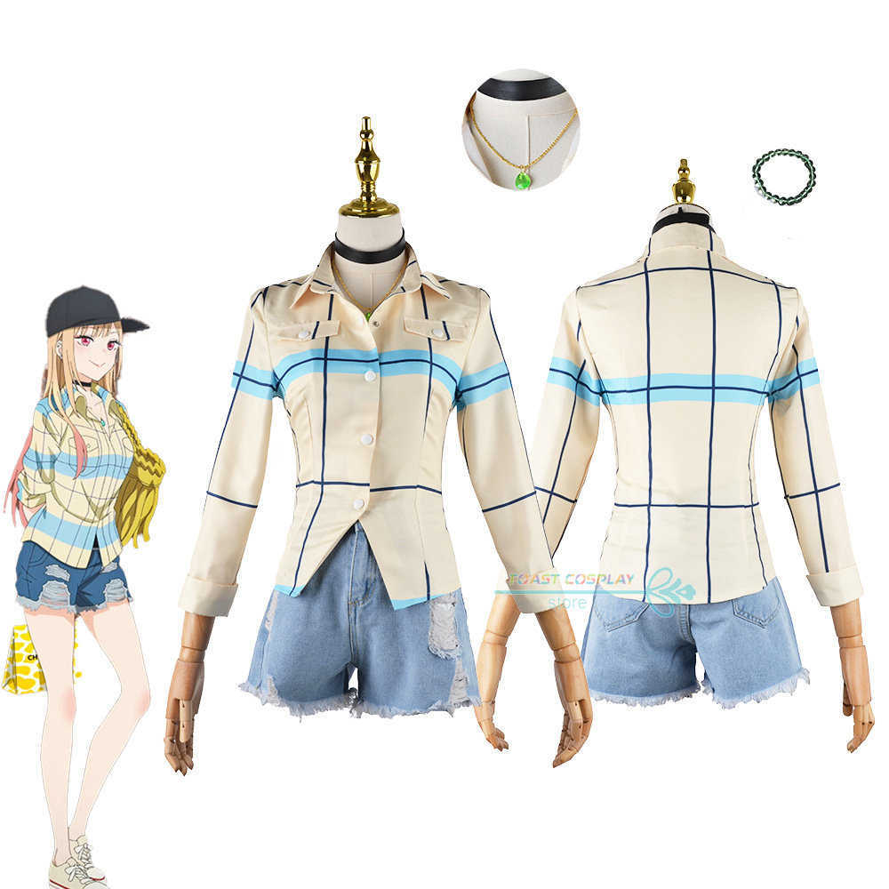 Anime Costumes Anime My DressUp Darling Cosplay Summer Beach Style Youthful Vitality Women's Clothing Shirt Jean Shorts and a Necklace Z0602
Anime Costumes Anime My DressUp Darling Cosplay Summer Beach Style Youthful Vitality Women's Clothing Shirt Jean Shorts and a Necklace Z0602