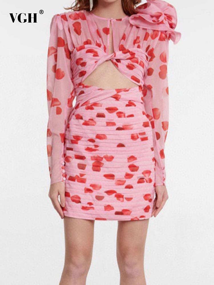 Dresses Vgh Vintage Print Floral Mini Dress for Women Round Neck Long Sleeve Cut Out High Waist Pleated Dresses Female 2022 Clothing New, Pink
Dresses Vgh Vintage Print Floral Mini Dress for Women Round Neck Long Sleeve Cut Out High Waist Pleated Dresses Female 2022 Clothing New, Pink