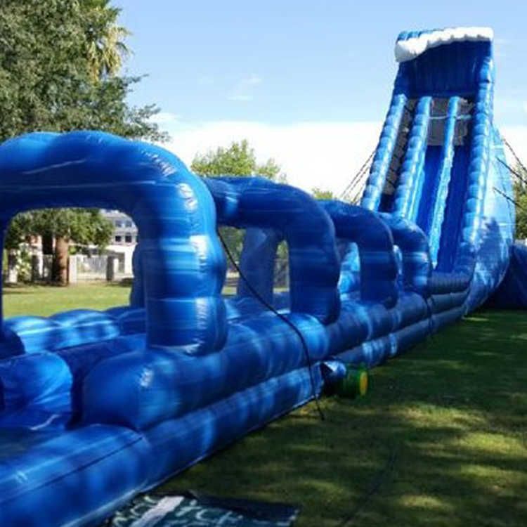 13x4x5.5mH Palm Tree Double Lane Commercial Adult Inflatable Water Slides With Pool