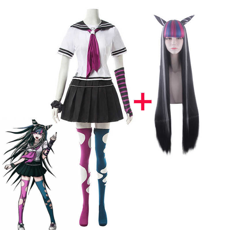 

Anime Costumes Anime Danganronpa Mioda Ibuki Cosplay Come Colorful Devil Horn Wig For Woman Halloween Carnival Come Props Z0602