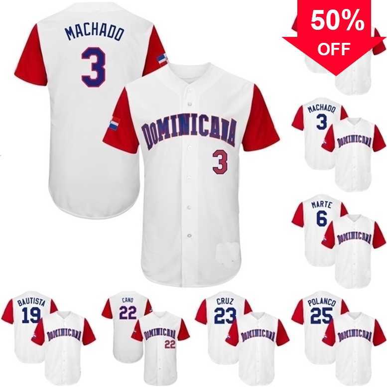 Xflsp GlnMit 2017 Dominican Republic World Baseball Classic WBC Jersey 3 Manny Machado 6 Starling Marte 19 Jose Bautista 22 Robinson Cano 23 Nelson Cruz, White 1
Xflsp GlnMit 2017 Dominican Republic World Baseball Classic WBC Jersey 3 Manny Machado 6 Starling Marte 19 Jose Bautista 22 Robinson Cano 23 Nelson Cruz, White 1
