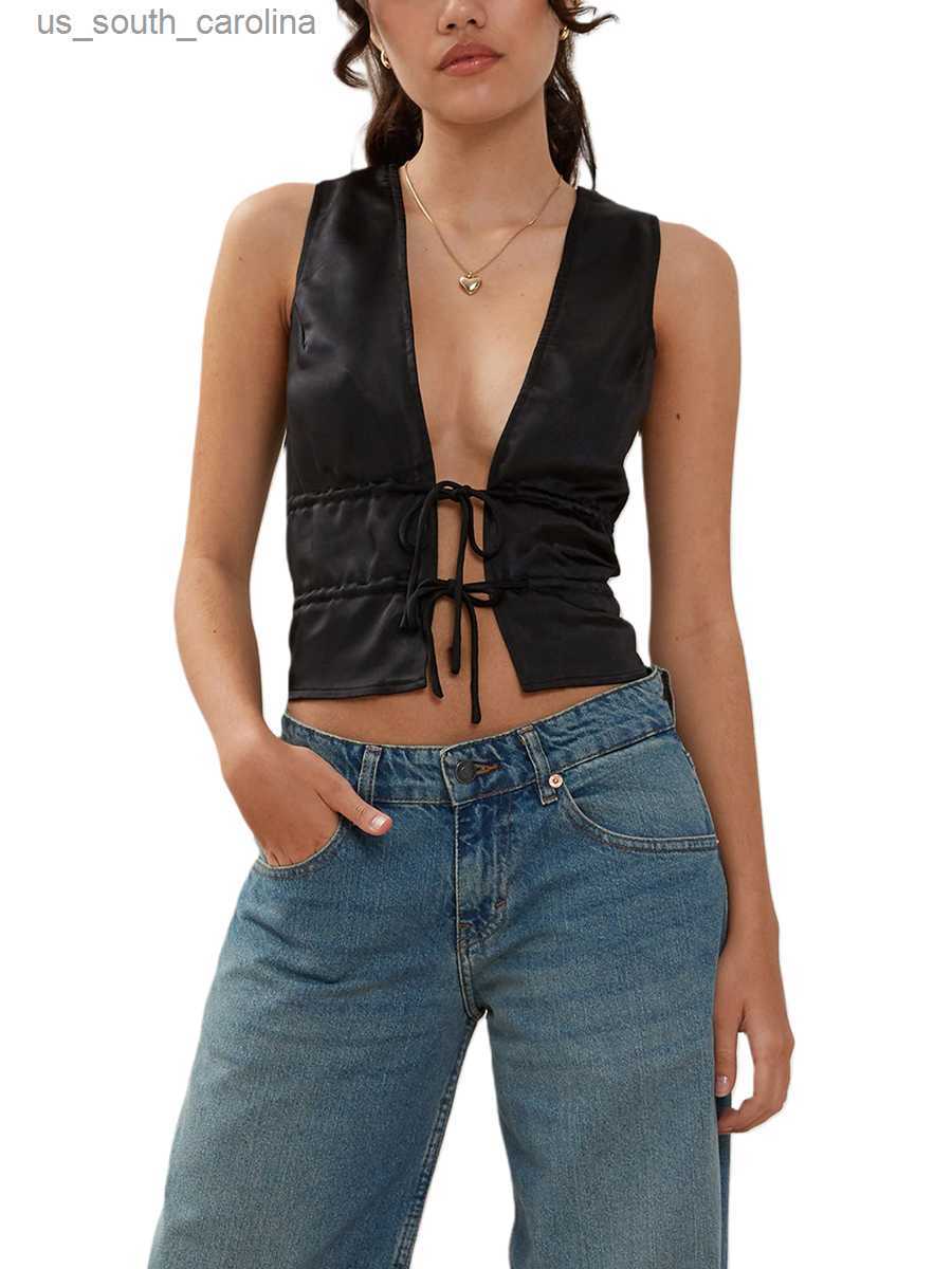 Camis Women Summer Ruched Tank Tops Sleeveless Tie-up Front Cutout Solid Color Crop Tops L230522, Black
Camis Women Summer Ruched Tank Tops Sleeveless Tie-up Front Cutout Solid Color Crop Tops L230522, Black