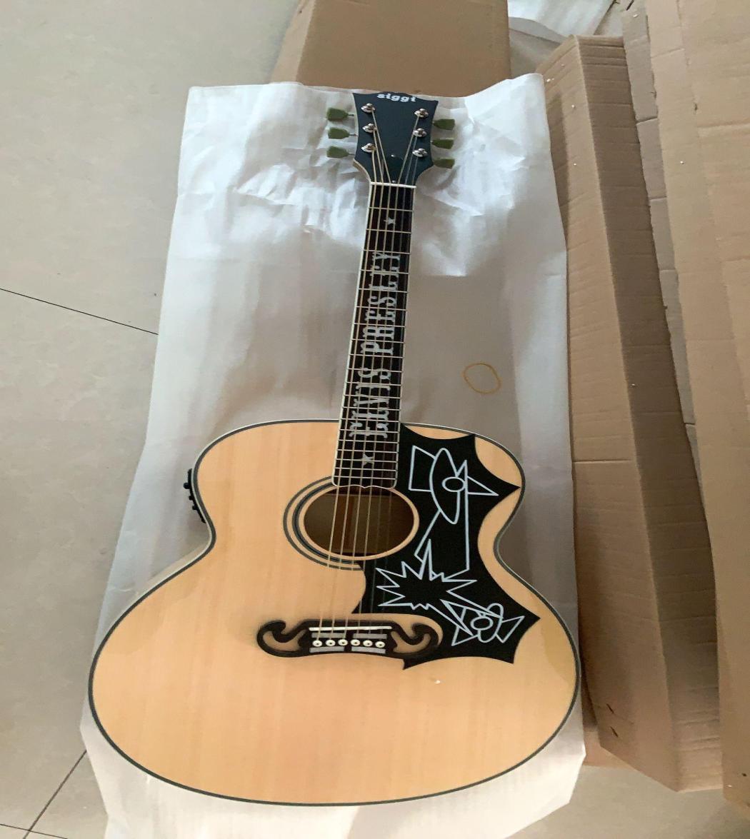 Custom factory whole direct 43Elvis Presley J200 folk guitar flame maple body1313988
Custom factory whole direct 43Elvis Presley J200 folk guitar flame maple body1313988