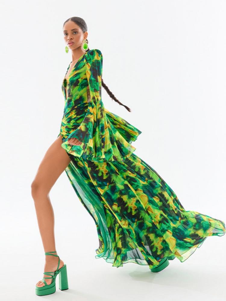 Dresses Summer Forest Printed Long Sleeve Maxi Dress Sexy V Neck Hollow Out Backless Print Split Long Dresses Elegant Party Club Evening, Green
Dresses Summer Forest Printed Long Sleeve Maxi Dress Sexy V Neck Hollow Out Backless Print Split Long Dresses Elegant Party Club Evening, Green