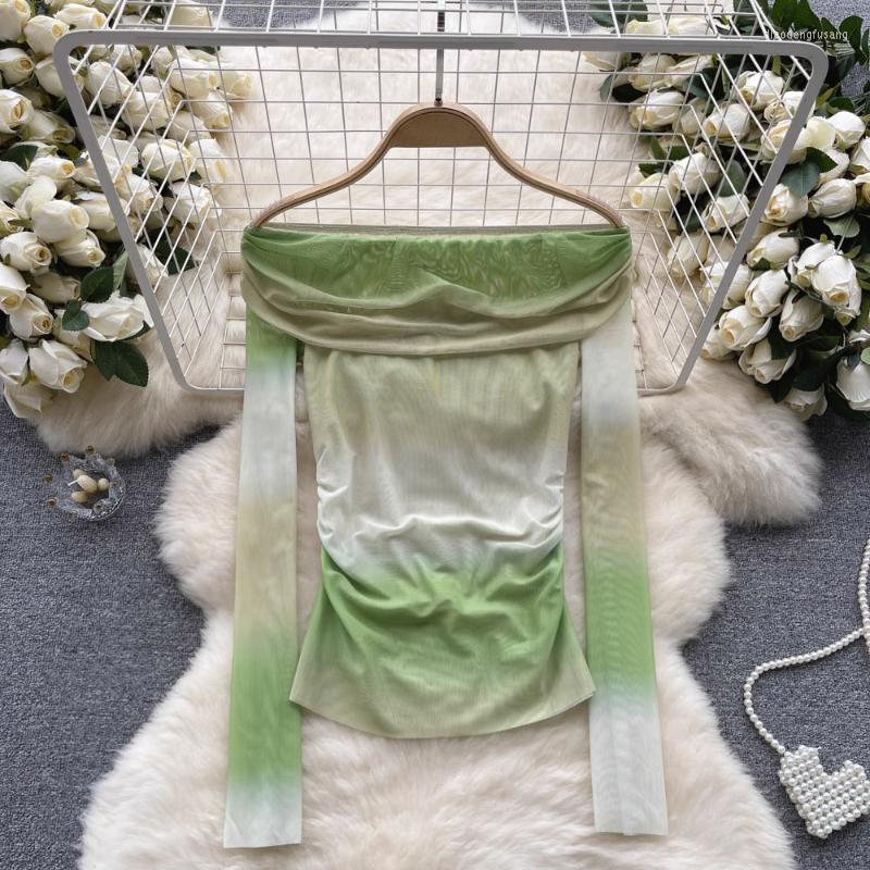 Women's Hoodies Korejepo Gradual Color Mesh T-shirt Off Shoulder Women's Summer Korean Girls Elastic Slim Tops Long Sleeve Fashion, Black
Women's Hoodies Korejepo Gradual Color Mesh T-shirt Off Shoulder Women's Summer Korean Girls Elastic Slim Tops Long Sleeve Fashion, Black