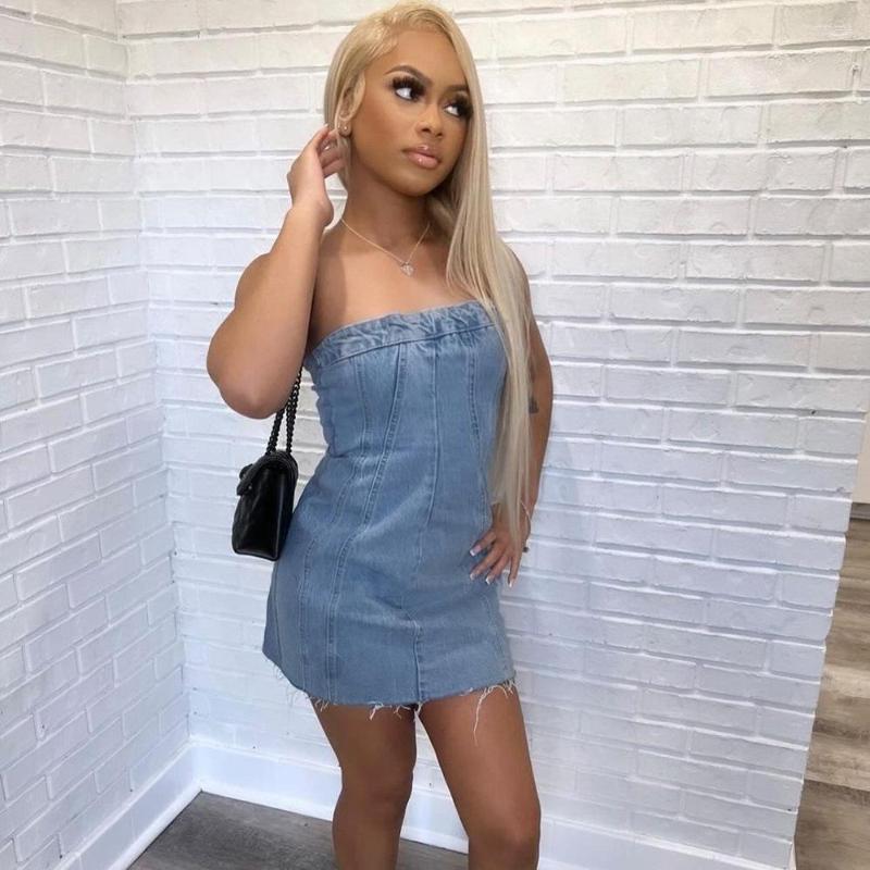 Casual Dresses Women' Clothing 2023 Summer Denim Washed Off-Neck Tassel Street Fashion Dress For Women, Light blue
Casual Dresses Women' Clothing 2023 Summer Denim Washed Off-Neck Tassel Street Fashion Dress For Women, Light blue