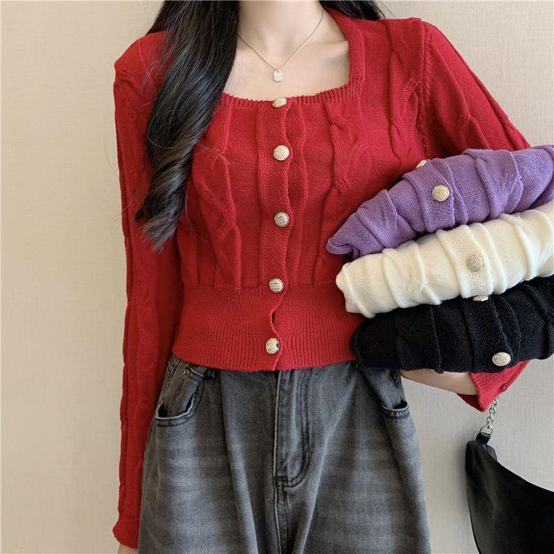 Women's Knits Solid Color Sweater Women Fashion T Shirt Lolita Style Knitting Square Neck Cute Casual Korean Lady Female Vintage Cardigan, Purple
Women's Knits Solid Color Sweater Women Fashion T Shirt Lolita Style Knitting Square Neck Cute Casual Korean Lady Female Vintage Cardigan, Purple