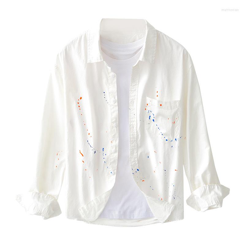 Men's Casual Shirts Spring Autumn Men Cotton Breathable Button Up Long Sleeve Streetwear Turn-Down Collar Tops With Single Patch Pocket, White
Men's Casual Shirts Spring Autumn Men Cotton Breathable Button Up Long Sleeve Streetwear Turn-Down Collar Tops With Single Patch Pocket, White