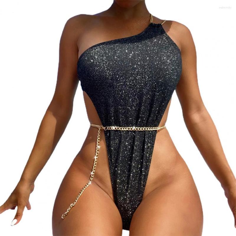 Women' Swimwear Sexy Lady Chain Decor Slim Fit Breathable Beach Monokini Beachwear Water Sports Garment, Black
Women' Swimwear Sexy Lady Chain Decor Slim Fit Breathable Beach Monokini Beachwear Water Sports Garment, Black