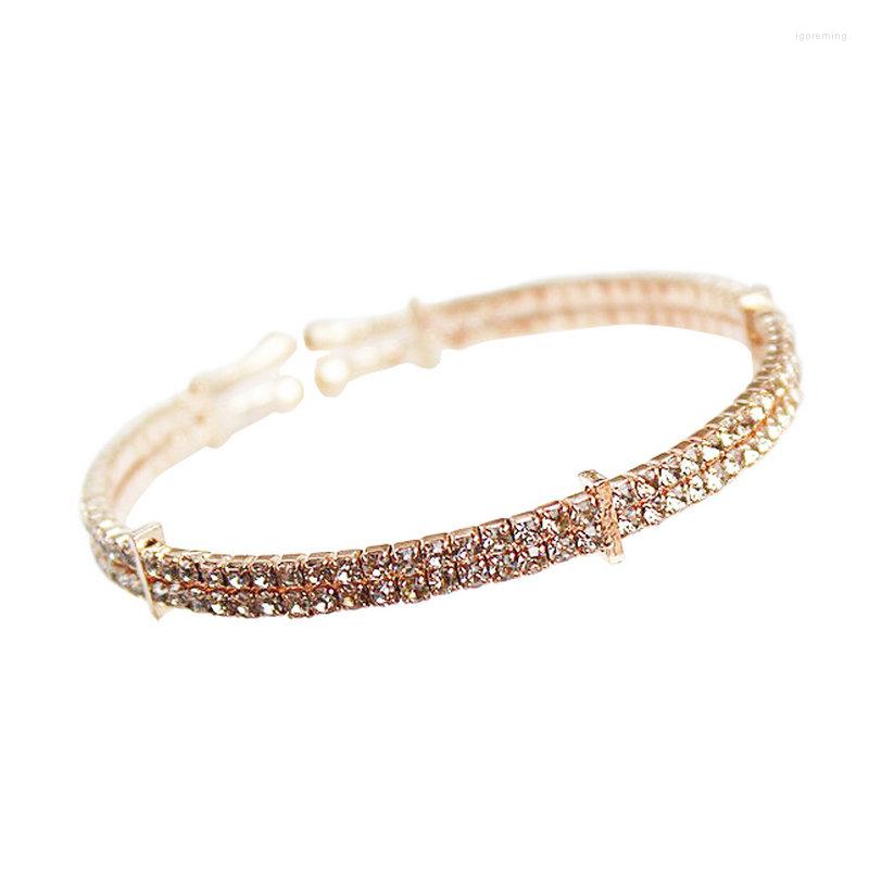 Bangle V232 Fashion Pink Golden Full Crystal Set Jewelry Women NO Lead Nickle