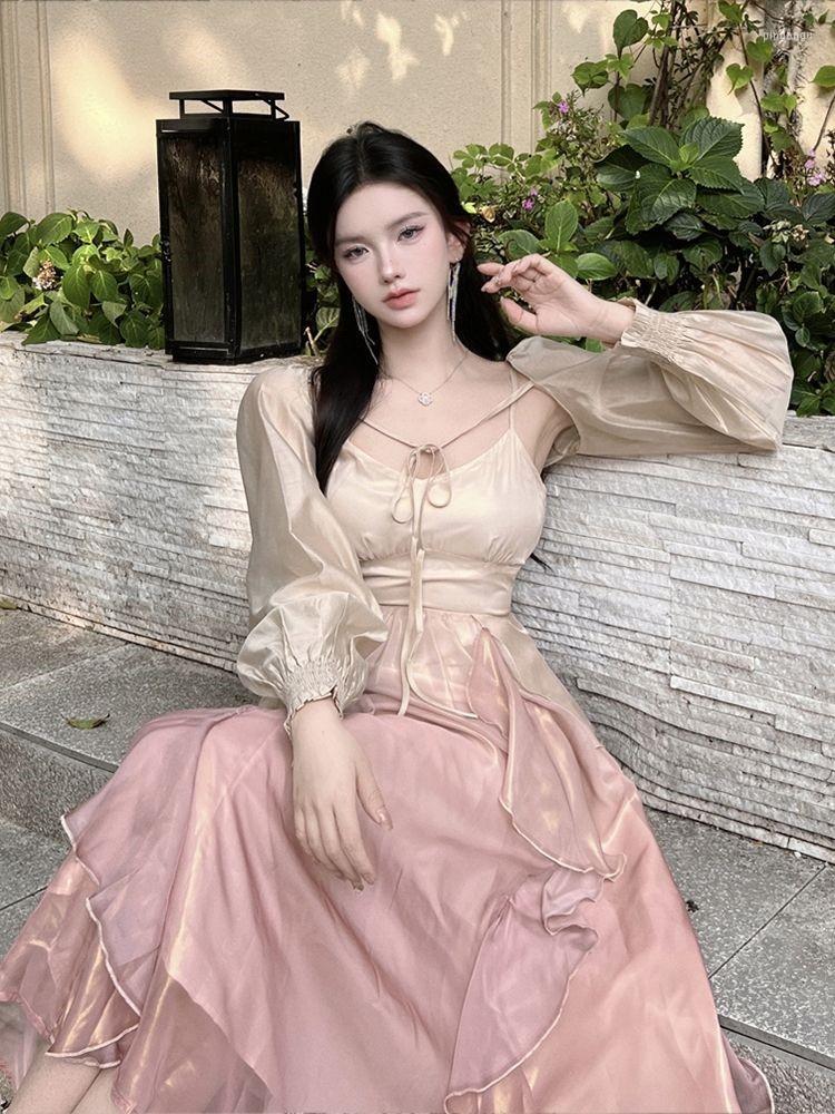 Casual Dresses 2023 Summer French Vintage Evening Party Midi Dress Women Pink Korean Style Sweet Female Bubble Sleeve Elegant Fairy
Casual Dresses 2023 Summer French Vintage Evening Party Midi Dress Women Pink Korean Style Sweet Female Bubble Sleeve Elegant Fairy