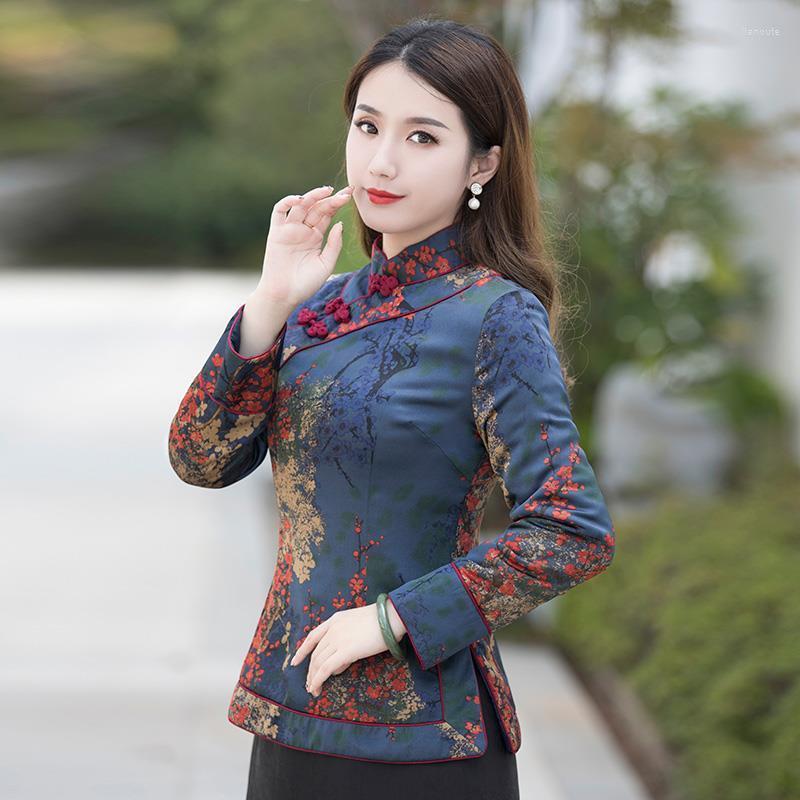 Ethnic Clothing Women Chinese Style Print Tang Suit Jackets Lady Elegant Cheongsam Top Retro Qipao Coats Vintage Slim Tops Blouse Outerwear
Ethnic Clothing Women Chinese Style Print Tang Suit Jackets Lady Elegant Cheongsam Top Retro Qipao Coats Vintage Slim Tops Blouse Outerwear