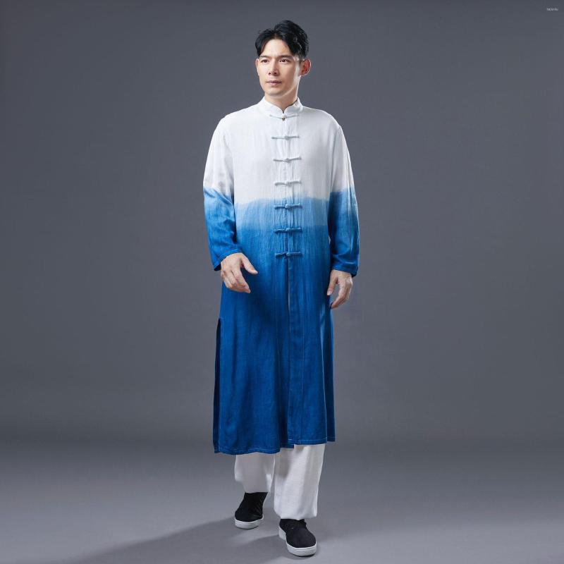 Ethnic Clothing Chinese Traditional Trench Coat Men Loose Cotton Linen Stand-up Collar Robe Gradually Discoloration Vintage
Ethnic Clothing Chinese Traditional Trench Coat Men Loose Cotton Linen Stand-up Collar Robe Gradually Discoloration Vintage