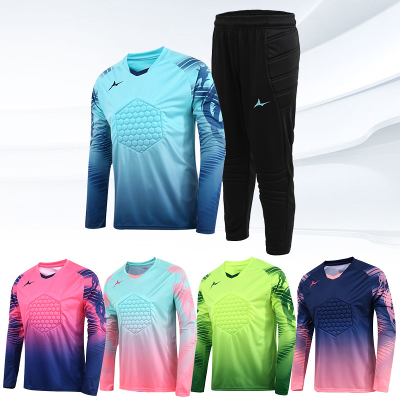Jerseys Soccer Goalkeeper Jersey For Kids Protection With Sponge Adults Football Goalkeeper Uniform Men Goalie Shirt 230603, Light blue-pink
Jerseys Soccer Goalkeeper Jersey For Kids Protection With Sponge Adults Football Goalkeeper Uniform Men Goalie Shirt 230603, Light blue-pink