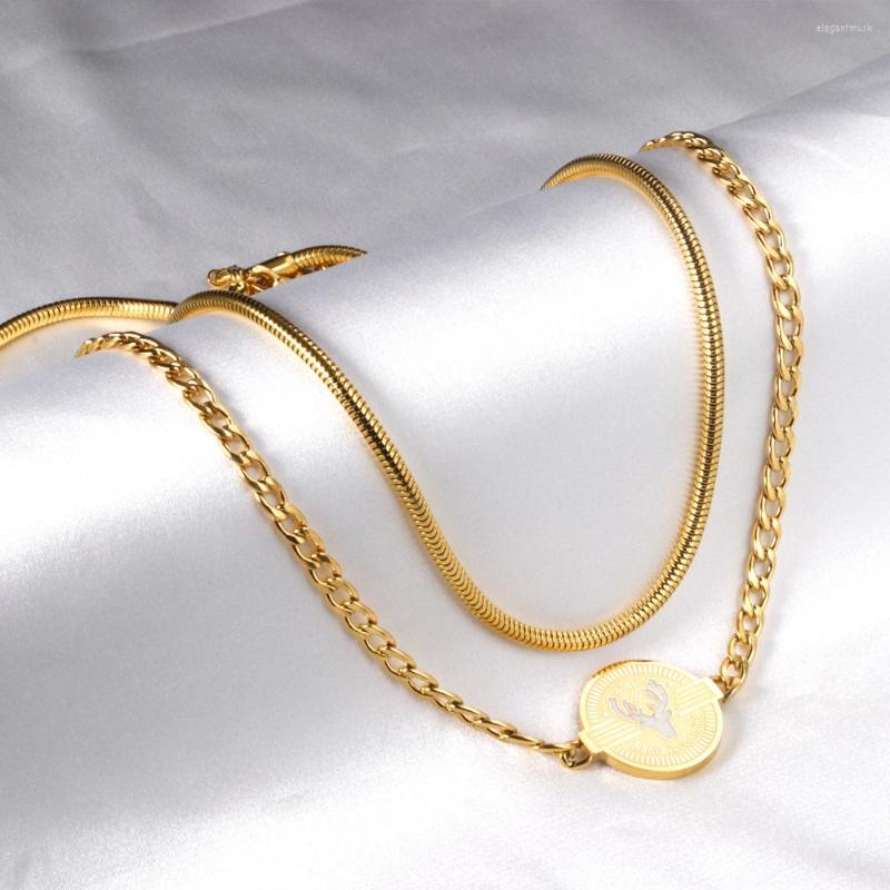 Pendant Necklaces Double Layer Fawn Pattern Round Pendants Chains For Women Gold Plated Antiallergic Jewelry Christmas Present
Pendant Necklaces Double Layer Fawn Pattern Round Pendants Chains For Women Gold Plated Antiallergic Jewelry Christmas Present