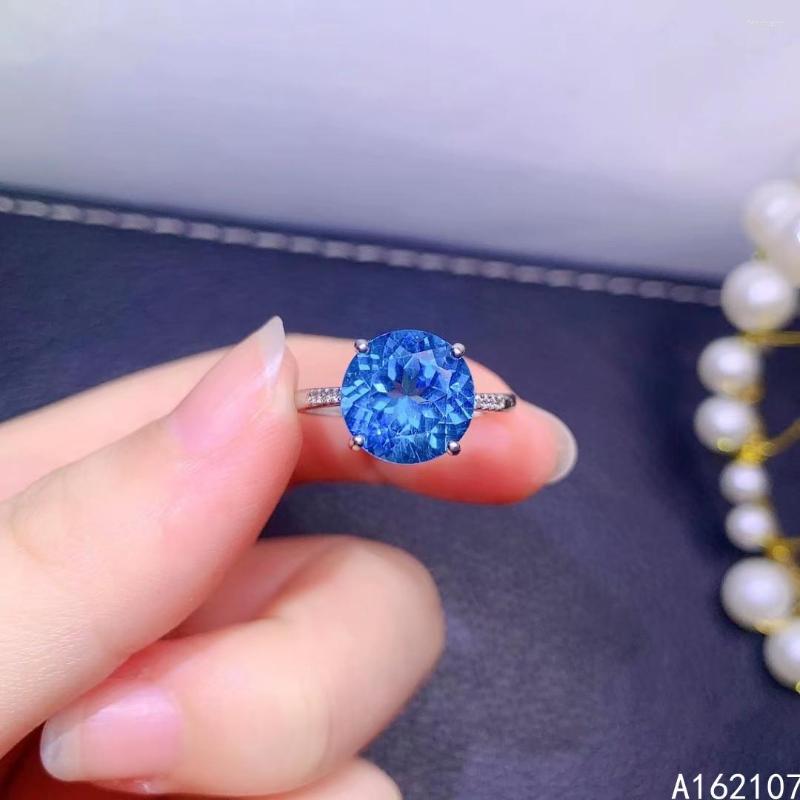 Cluster Rings Fine Jewelry 925 Sterling Silver Inset With Natural Gem Women's Trendy Round Blue Topaz Adjustable Ring Support Detectio
Cluster Rings Fine Jewelry 925 Sterling Silver Inset With Natural Gem Women's Trendy Round Blue Topaz Adjustable Ring Support Detectio