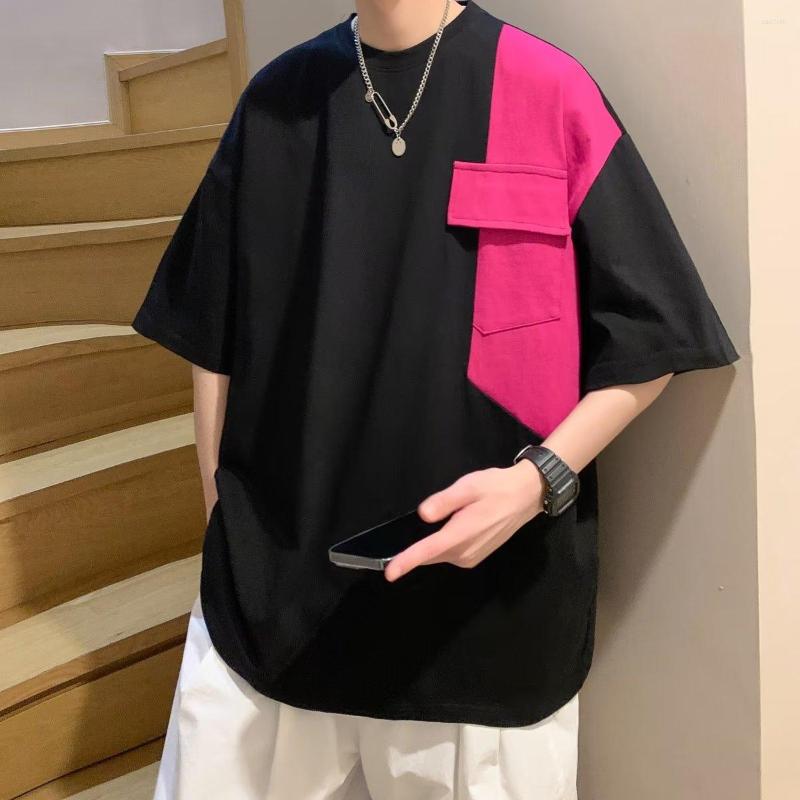 Men's T Shirts INS Patchwork Color Contrast Short Sleeved T-shirt For Men Summer Cotton Loose Round Neck Oversized Korean Fashion, Wh
Men's T Shirts INS Patchwork Color Contrast Short Sleeved T-shirt For Men Summer Cotton Loose Round Neck Oversized Korean Fashion, Wh