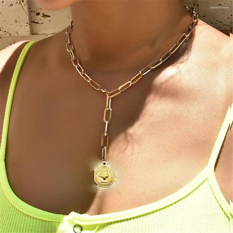 Pendant Necklaces Long Lasso Metal Coin Necklace For Women Stainless Steel Thick Parperclip Link Medallion Choker
Pendant Necklaces Long Lasso Metal Coin Necklace For Women Stainless Steel Thick Parperclip Link Medallion Choker