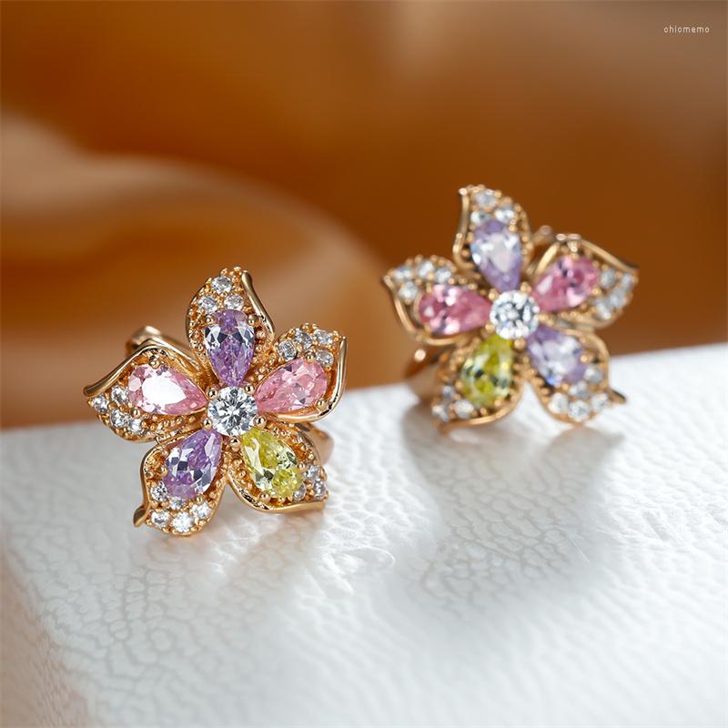 Hoop Earrings Luxury Female Crystal Flower Charm Gold Color For Women Dainty Rainbow Zircon Stone Wedding
Hoop Earrings Luxury Female Crystal Flower Charm Gold Color For Women Dainty Rainbow Zircon Stone Wedding