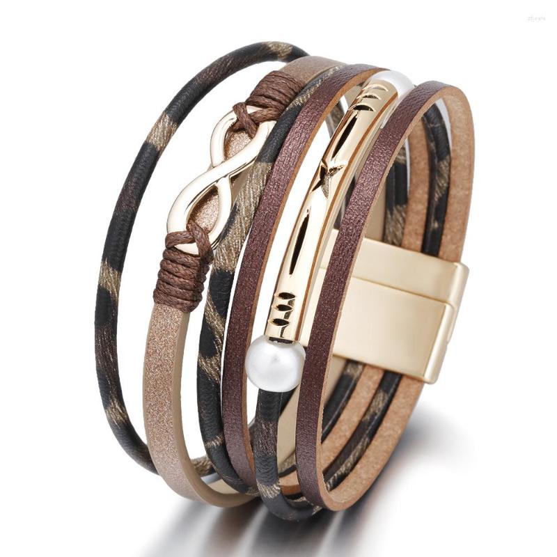 Charm Bracelets Women's Leather Bracelet Multi-layer Leopard Print PU Magnetic Multiple Figure Eight Infinity Symbol
Charm Bracelets Women's Leather Bracelet Multi-layer Leopard Print PU Magnetic Multiple Figure Eight Infinity Symbol