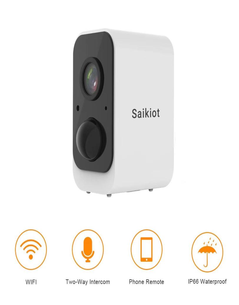 Saikiot WiFi Battery IP Camera 1080P Outdoor Indoor Waterproof 2MP P2P Wireless Security with Two Way Audio for Home Use9801635
Saikiot WiFi Battery IP Camera 1080P Outdoor Indoor Waterproof 2MP P2P Wireless Security with Two Way Audio for Home Use9801635
