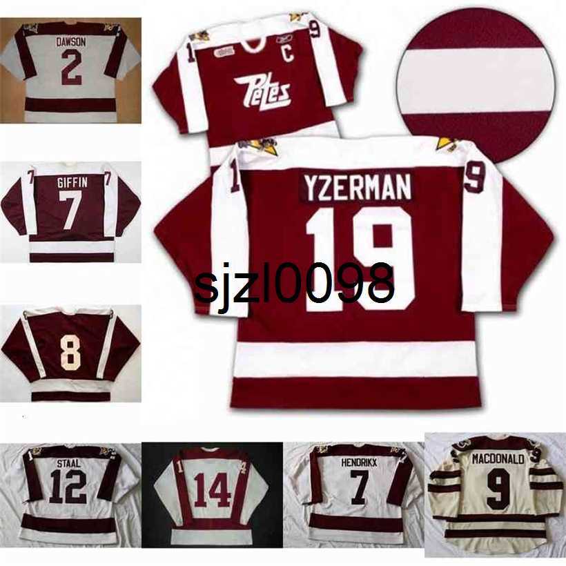 Sj98 Peterborough Petes 2 Aaron Dawson 19 Steve Yzerman 9 Macdonald 7 Hendrikx 14 John Druce 12 Staal 8 Tie Domi 7 Rob Giffin Hockey Jersey
Sj98 Peterborough Petes 2 Aaron Dawson 19 Steve Yzerman 9 Macdonald 7 Hendrikx 14 John Druce 12 Staal 8 Tie Domi 7 Rob Giffin Hockey Jersey