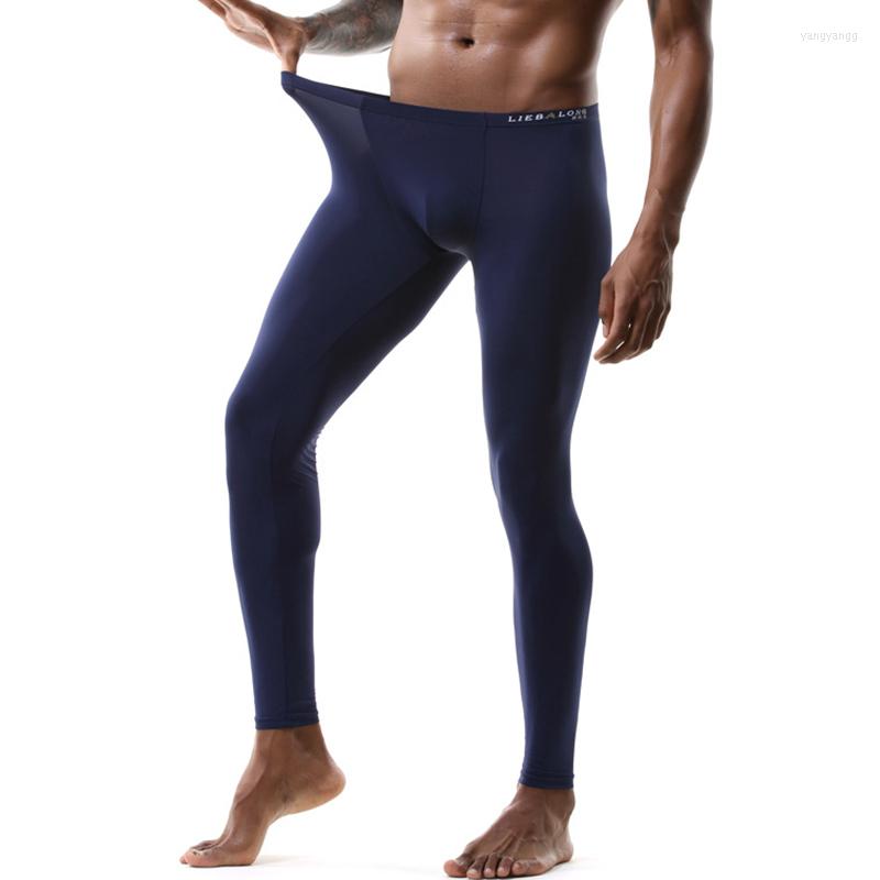 Men's Sleepwear Sexy Men Sleep Bottoms Leggings Thin Silk Slip Seamless Fitness Pants Tracksuits Loungewear Pajamas Underwear 3XL, Navy 
Men's Sleepwear Sexy Men Sleep Bottoms Leggings Thin Silk Slip Seamless Fitness Pants Tracksuits Loungewear Pajamas Underwear 3XL, Navy