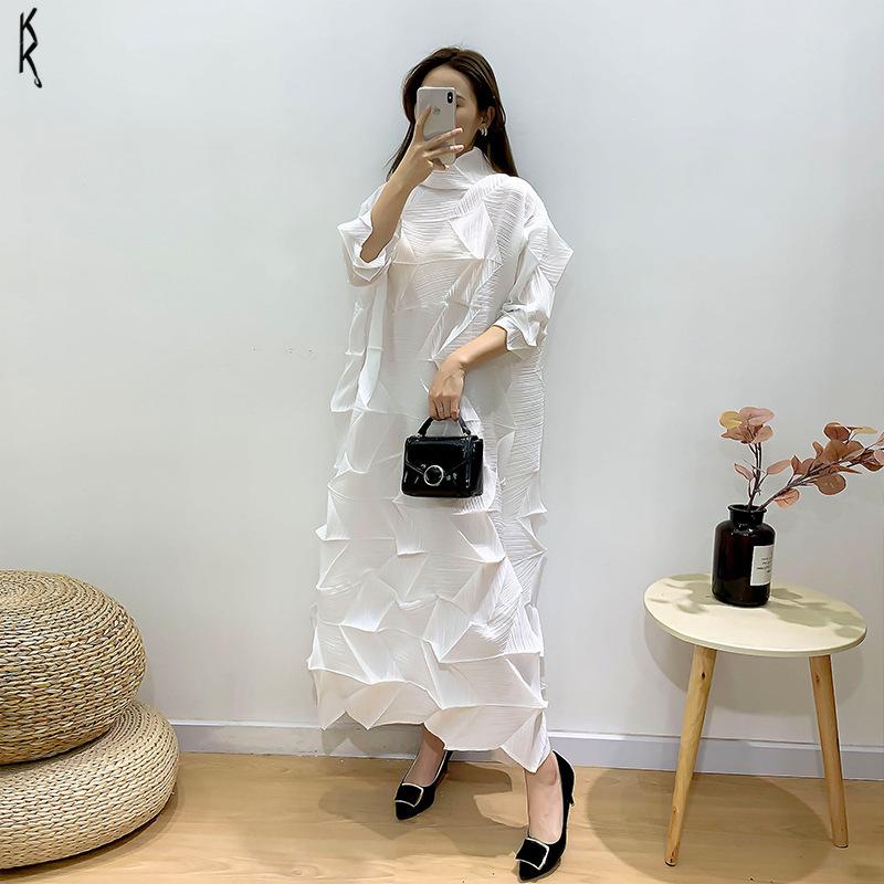Dresses 2023 New Miyake Pleated Dress Long Fashion Irregular High Collar Dress Designe Temperament Elegant Women's Clothing, Orange
Dresses 2023 New Miyake Pleated Dress Long Fashion Irregular High Collar Dress Designe Temperament Elegant Women's Clothing, Orange