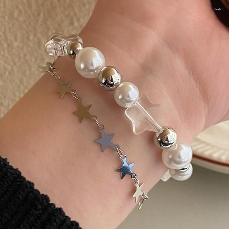 Charm Bracelets Y2k Vintage Crystal Star Pentagram Pearl Beaded Bracelet For Women Sweet Aesthetic Harajuku Fashion Jewelry Gift
Charm Bracelets Y2k Vintage Crystal Star Pentagram Pearl Beaded Bracelet For Women Sweet Aesthetic Harajuku Fashion Jewelry Gift