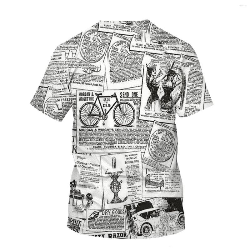 Men's T Shirts 2023 T-Shirts Men Women Casual Fashion Hip-Hop Funny Short Sleeve Old Spaper 3D Printed Streetwear Vintage T-Shirt Top Sh, Y556
Men's T Shirts 2023 T-Shirts Men Women Casual Fashion Hip-Hop Funny Short Sleeve Old Spaper 3D Printed Streetwear Vintage T-Shirt Top Sh, Y556
