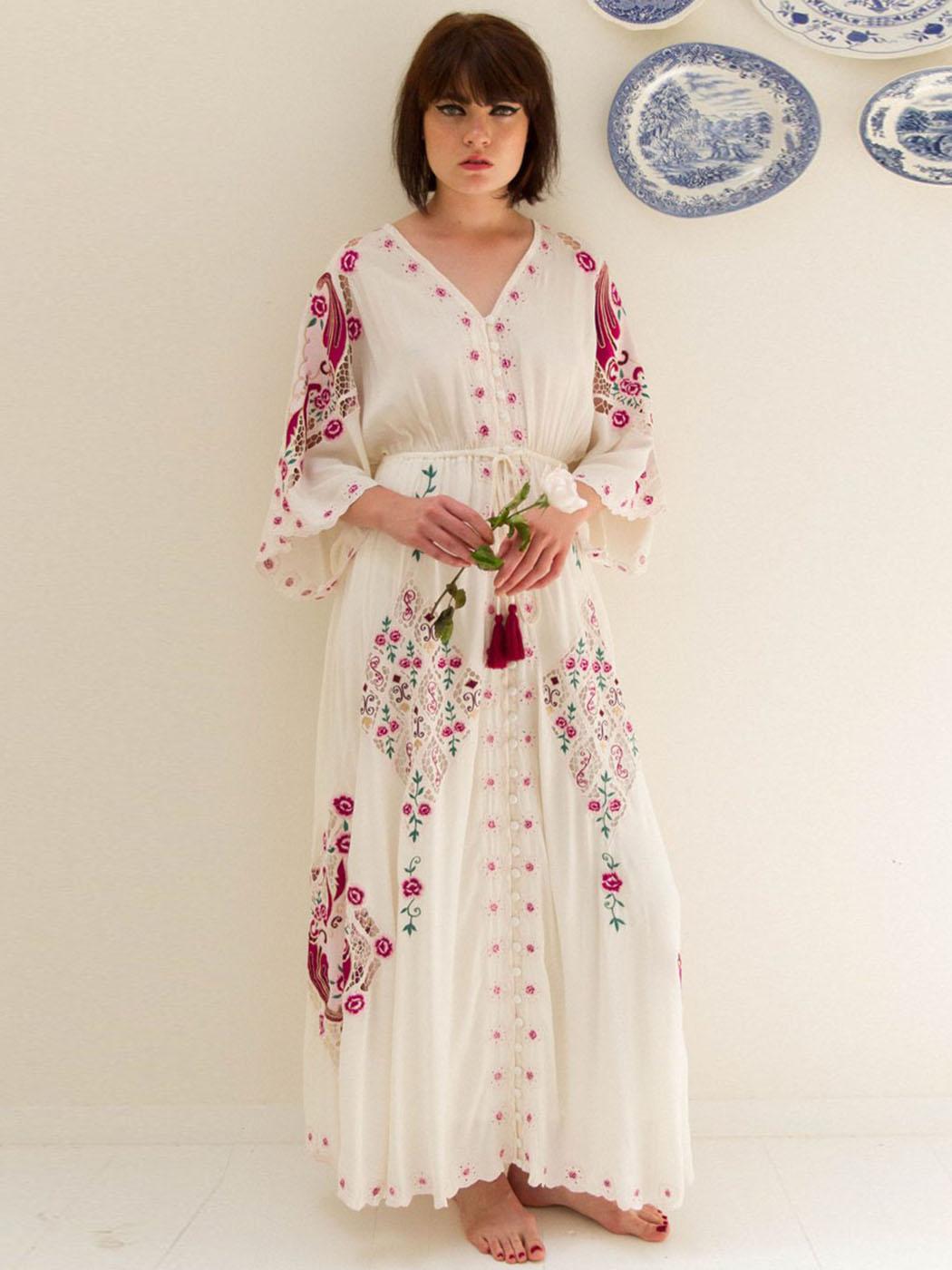 Dresses Jastie Floral Embroidered Boho Dress Vneck Batwing Sleeve Women Dresses Loose Long Maxi Dress Summer Dresses Vestidos, White
Dresses Jastie Floral Embroidered Boho Dress Vneck Batwing Sleeve Women Dresses Loose Long Maxi Dress Summer Dresses Vestidos, White