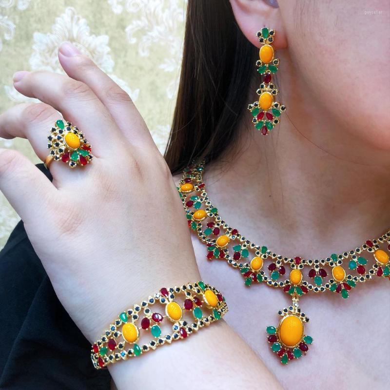 Necklace Earrings Set Missvikki Luxury Ethnic Style Exotic Jewelry Bangle Ring 4 PCS Women Wedding 2023 Trendy, Picture shown
Necklace Earrings Set Missvikki Luxury Ethnic Style Exotic Jewelry Bangle Ring 4 PCS Women Wedding 2023 Trendy, Picture shown