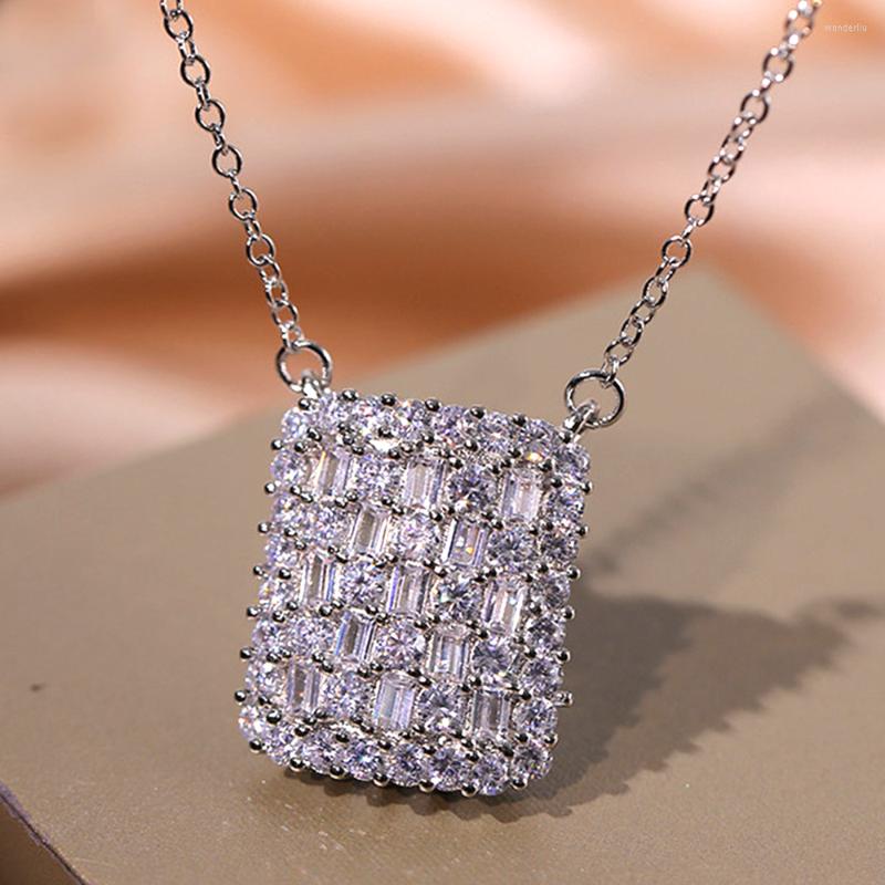 Pendant Necklaces CAOSHI Fully Inlaid Zirconia Necklace For Women Silver Color Accessories Wedding Ceremony Fashion Lady Party Jewelry
Pendant Necklaces CAOSHI Fully Inlaid Zirconia Necklace For Women Silver Color Accessories Wedding Ceremony Fashion Lady Party Jewelry