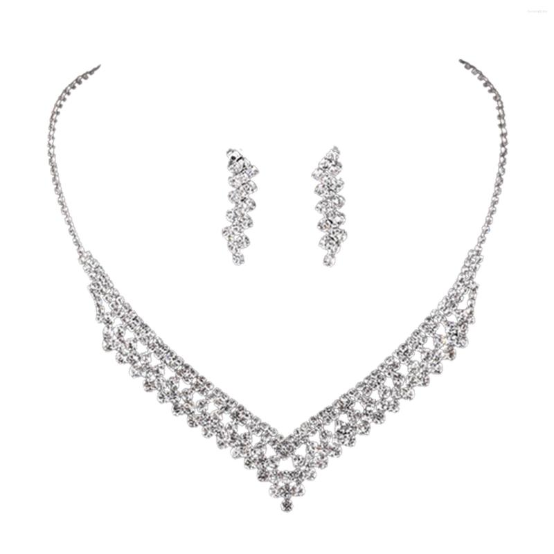 Necklace Earrings Set 2 Pieces Ladies V-neck Jewelry Silver Dangle Shiny Rhinestone Gifts For Women And Bridesmaids Girls, Picture shown
Necklace Earrings Set 2 Pieces Ladies V-neck Jewelry Silver Dangle Shiny Rhinestone Gifts For Women And Bridesmaids Girls, Picture shown