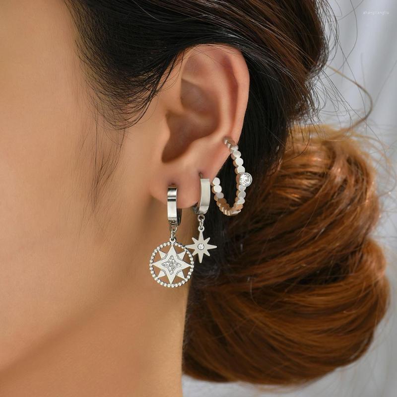 Hoop Earrings 3pcs/set Trend Personality Star Drop Earring For Women Silver Color Cartilage Piercing Ear Jewelry Wholesale
Hoop Earrings 3pcs/set Trend Personality Star Drop Earring For Women Silver Color Cartilage Piercing Ear Jewelry Wholesale
