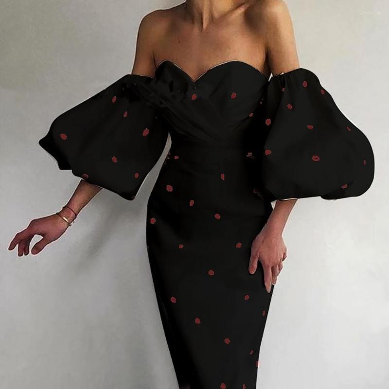 Party Dresses 2023 Sexy Lantern Sleeve Elegant Polka Dot Print Vintage Bodycon Women Strapless Off Shoulder Mini Dress, Black
Party Dresses 2023 Sexy Lantern Sleeve Elegant Polka Dot Print Vintage Bodycon Women Strapless Off Shoulder Mini Dress, Black
