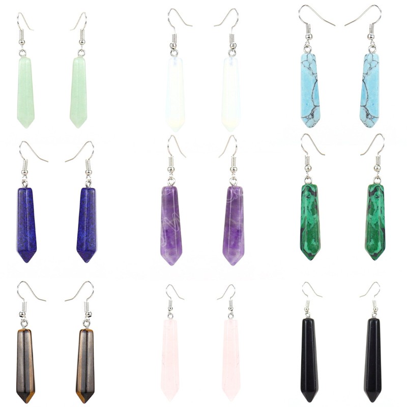 Natural Crystal Original Stone Hexagonal Column Dangle Earrings for Women Girls Colorful Amethyst Tiger-eye Stone Earrings
Natural Crystal Original Stone Hexagonal Column Dangle Earrings for Women Girls Colorful Amethyst Tiger-eye Stone Earrings
