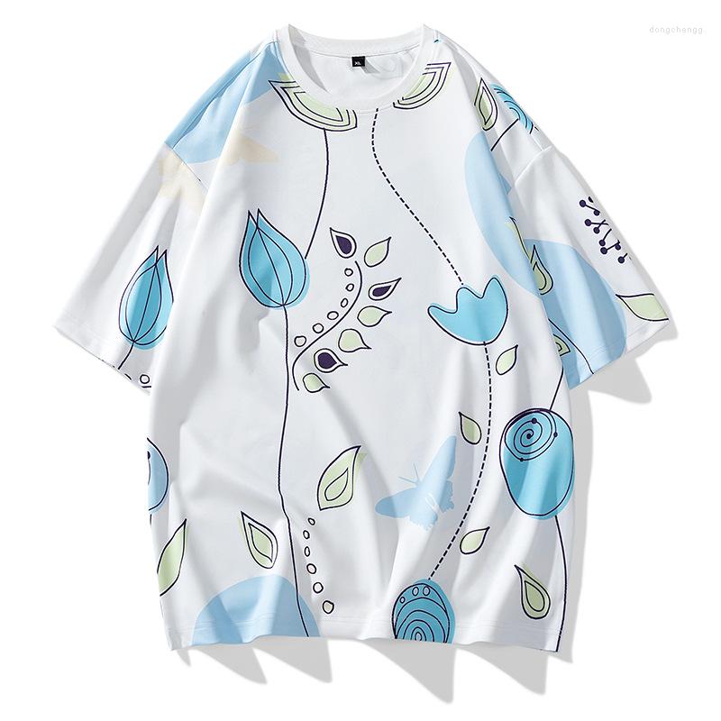 Men's T Shirts Summer Round Neck T-Shirt Men Blue Floral Print Fashion Short Sleeve Top Sport Fitness Shirt
Men's T Shirts Summer Round Neck T-Shirt Men Blue Floral Print Fashion Short Sleeve Top Sport Fitness Shirt