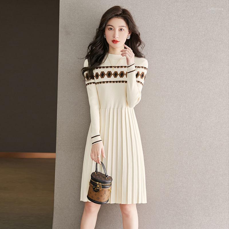 Casual Dresses Autumn Winter Sweater Knit Dress Long Sleeve Slim Pullover Womens Elegant Fashion High Waist Pleated Party, Beige
Casual Dresses Autumn Winter Sweater Knit Dress Long Sleeve Slim Pullover Womens Elegant Fashion High Waist Pleated Party, Beige