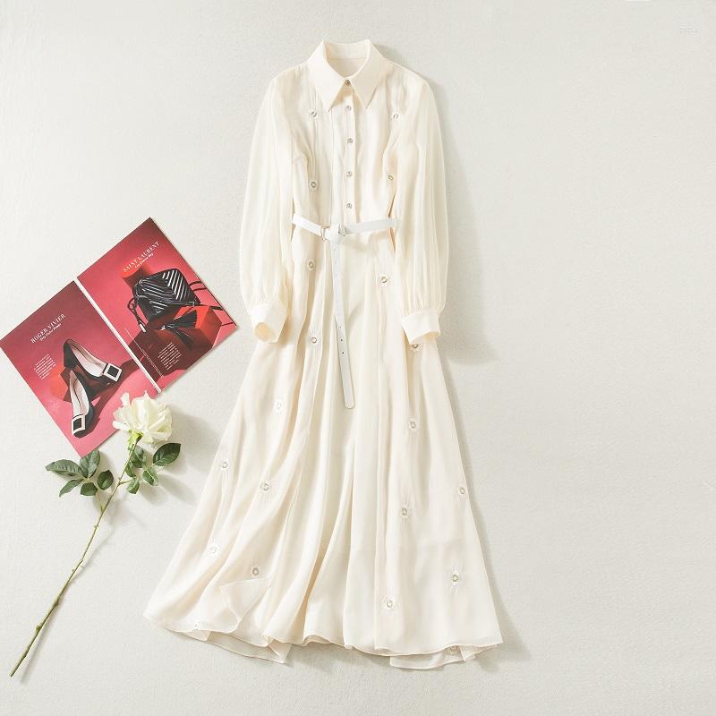 Casual Dresses Top Quality 2023 Spring Dress Women Turn-down Collar Elegant Floral Embroidery Belt Deco Long Sleeve Runway, Picture shown
Casual Dresses Top Quality 2023 Spring Dress Women Turn-down Collar Elegant Floral Embroidery Belt Deco Long Sleeve Runway, Picture shown