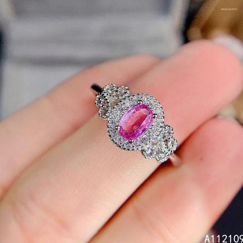 Cluster Rings Fine Jewelry 925 Sterling Silver Inset With Natural Gem Women's Luxury Trendy Oval Pink Sapphire Adjustable Ring Support
Cluster Rings Fine Jewelry 925 Sterling Silver Inset With Natural Gem Women's Luxury Trendy Oval Pink Sapphire Adjustable Ring Support