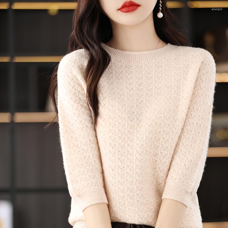 Women's Sweaters Wool Sweater Autumn Winter Woman's Fashion Hollow Mid-Sleeve O-Neck Jumper Female Pullover Cashmere Clothes Tops, Fen se
Women's Sweaters Wool Sweater Autumn Winter Woman's Fashion Hollow Mid-Sleeve O-Neck Jumper Female Pullover Cashmere Clothes Tops, Fen se